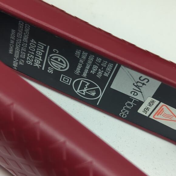 Style‎ house 1656736 Black/Red Professional Hair Styling Flat Iron 1.25" W/Base - Picture 4 of 9